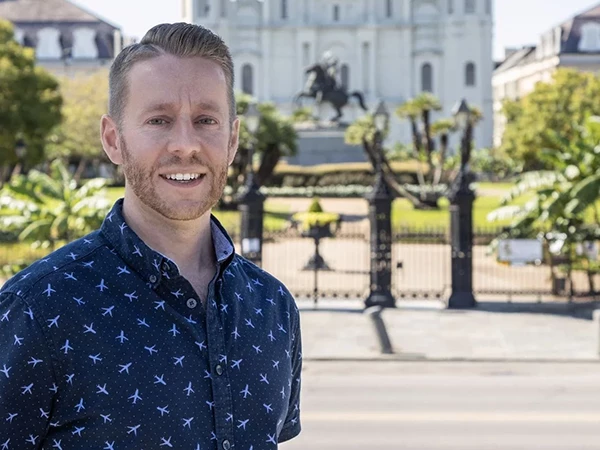 Mike Krass, MKG Marketing’s Owner/Visionary, standing in front of St. Louis Cathedral in the French Quarter of New Orleans | MKG Marketing